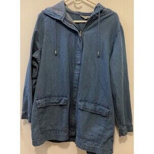 Women’s Woman Within 100% Cotton Zip Up Jacket Size Large 18/20